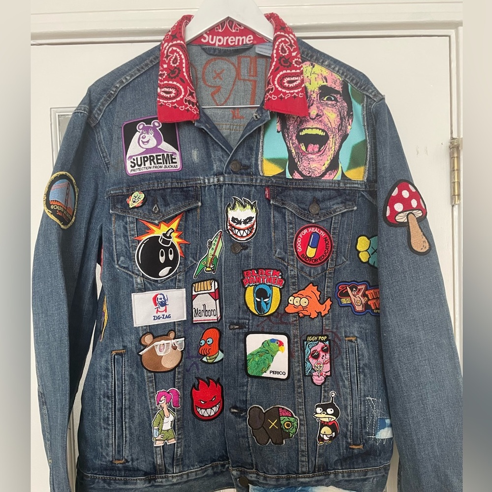 Custom patchwork Jacket sz L